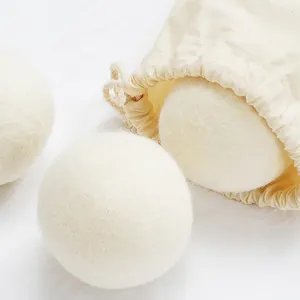 Wholesale 6 Pack Eco Friendly Laundry Wool Dryer Balls White Wool Dryer Ball