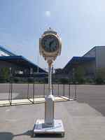 Reloj Postal de Calle Park de 3 Metros con Cuatro Caras, Diseño Art Deco, Iluminado en Verde, Funcionamiento Eléctrico, Compas CPS-J3000