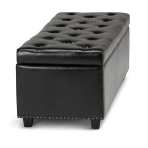 Taburete Otomano de Almacenamiento Db Hamilton, Piel Sintética Negra, Plegable, para Sala de Estar o Dormitorio - Product Image 5