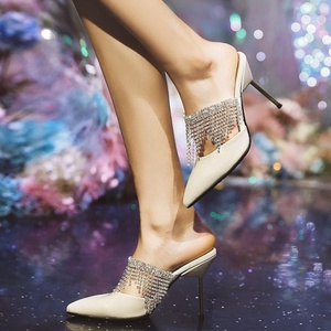 Special Design Pleated Decorate Women Sandals Open Square Toe Thin <b>High</b> <b>Heels</b> Sweet Bling Beauty Anti-Slippery Shoes - Product Image 2