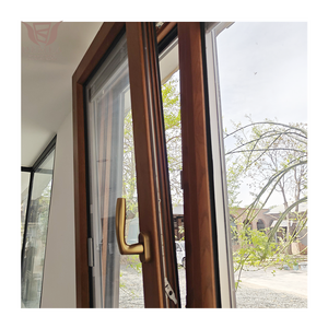 DEMEA Energy Star House Ventana Diseño de vidrio Ventanas revestidas de aluminio personalizadas Ventanas abatibles de madera de aluminio - Product Image 2