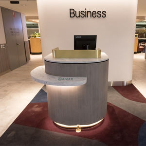 Bureau d'information de point de contrôle de sécurité de surface solide en acrylique petit comptoir d'enregistrement comptoir de réception <span class=keywords><strong>VIP</strong></span> de luxe d'aéroport - Product Image 2