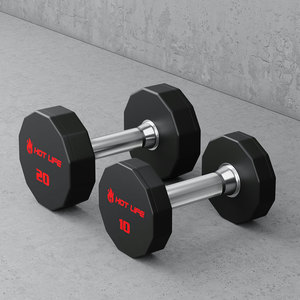 Musculation commerciale <span class=keywords><strong>lb</strong></span> kg noir PU uréthane haltères prix d'usine - Product Image 2