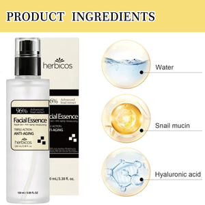 Sérum Coreano Antiedad para Rostro y Cuello de Venta al por Mayor OEM con 96% de Mucina de Caracol para el Cuidado de la Piel, Blanqueador y Reparador para Piel Sensible con Ácido Hialurónico - Product Image 3