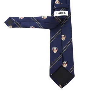 Preppy phong cách biểu tượng huy hiệu Tie tùy chỉnh Jacquard Trường Đại Học Micro fibre Hoa Đôi chải Tie lễ hội Giáng sinh JK OEM - Product Image 6
