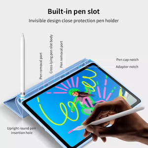Pour <span class=keywords><strong>Ipad</strong></span> <span class=keywords><strong>Pro</strong></span> <span class=keywords><strong>11</strong></span> pouces étui en silicone souple avec porte-crayon gauche (trois plis) étui <span class=keywords><strong>Ipad</strong></span> 5e/4e 10.9 - Product Image 5
