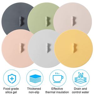 Couvre-tasse en silicone antiadhésif durable, réutilisable, résistant à la chaleur, étanche, léger, portable, couvercle pour boisson, protection contre la poussière - Product Image 4