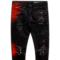 DiZNEW Vente en gros Nouveau style Jeans troués Pantalons pour hommes Jeans déchirés Jeans normaux pour hommes Jeans élégants avec des éclaboussures de peinture