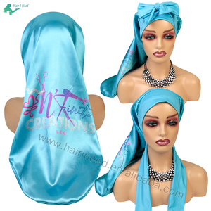 <span class=keywords><strong>Bonnet</strong></span> de nuit en satin personnalisé avec logo, bande élastique douce, pour femmes - Product Image 2