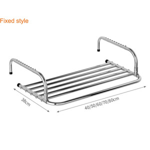 Séchoir à <span class=keywords><strong>linge</strong></span> mural multifonction en acier inoxydable à un seul niveau pour intérieur et extérieur, idéal pour balcon - Product Image 6