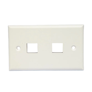 Plaque murale Keystone standard américaine à 2 ports, finition mate, plaque frontale en ABS blanc mat pour <span class=keywords><strong>prise</strong></span> Keystone réseau RJ45 - Product Image 1