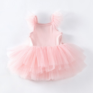 Leotardos de <span class=keywords><strong>gimnasia</strong></span> rítmica para niños, camisola blanca lisa de algodón para niña, vestido de baile en blanco con tutú - Product Image 5