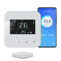 Termostato Inteligente Zigbee de Bajo Consumo para Caldera, Programación Diaria de 6 Periodos, Contacto Seco, Batería/USB-C