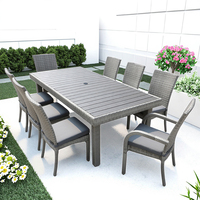 Meilleur prix, design moderne, meubles de jardin imperméables, table de salle à manger en rotin tressé pour l'extérieur