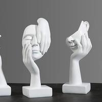 Sculpture Abstraite de Visage en Fibre de Verre Art Déco Moderne Européen Fait Main Luxe Léger Écologique Décoration de Hall d'Entrée