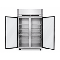 Réfrigérateur et congélateur commercial en acier inoxydable 1010L, congélateur commercial à 2 portes vitrées, refroidissement par air