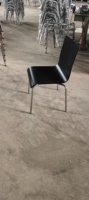 Chaise moderne en contreplaqué courbé avec structure en acier chromé pour restaurant et école