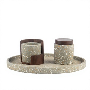 Elegante Quemador de Incienso de Sándalo y Terrazo Aura, Moderno Soporte para Incienso Hecho a Mano, Decoración Minimalista, Religiosa y Ecológica para el Hogar - Product Image 1
