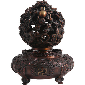 Quemador de incienso de bronce de nueve espirales del cielo y la tierra, redondo, tamaño mediano, para decoración de mesa en el hogar u oficina, regalo. - Product Image 4