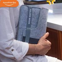 Carnet de notes multi-tailles en feutre avec sangle élastique et multiples poches, personnalisable avec logo, pour tablette et rangement de documents de bureau