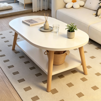 Table basse moderne en bois avec rangement, double niveau, petite table de salon pour usage domestique, style luxe discret, sensation haut de gamme, simple pour les petits espaces