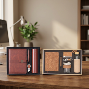 Coffret Cadeau Personnalisé : Carnet en Cuir PU, Stylo et Bouteille d'Eau - Product Image 4