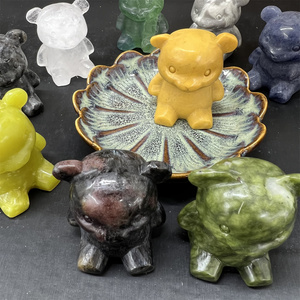 Tinh Thể Tự Nhiên Dâu Tây Gấu Thủ Công Mỹ Nghệ Chạm Khắc Chữa Bệnh Đá Thạch Anh Hồng 5 Cm Đầy Màu Sắc fluorite Gấu - Product Image 6