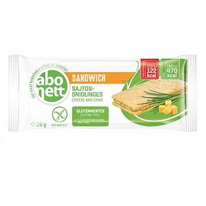Paquete de 25 Unidades de Sándwiches de Queso y Cebollino Sin Gluten Abonett, 26g, Hungría, Modelo 0704882 - Product Image 1