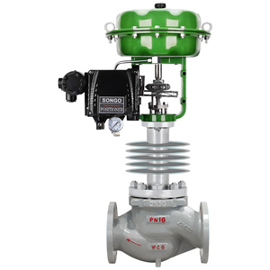 Válvula de Globo Neumática de Diafragma de Una Sola Vía con Brida DN80, Tipo WCB de Disipación de Calor, para Control de Aire - Product Image 1