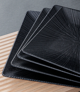 Stock de vente en gros de plat incassable givré <span class=keywords><strong>assiette</strong></span> de service noire <span class=keywords><strong>assiette</strong></span> <span class=keywords><strong>carrée</strong></span> en mélamine pour restaurant - Product Image 5