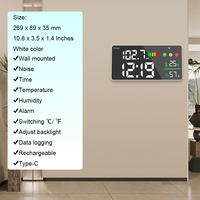 Enregistreur de données, sonomètre mural, mesureur de bruit, sonomètre DB, mesureur de niveau sonore, grand écran LED avec alarme, lecture des données, enregistrement