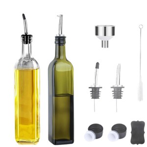 Garrafa de Vidro para Óleo e Vinagre de 17oz com Tampa e Funil, Personalização de Logo, Dispensador Sustentável - Product Image 2