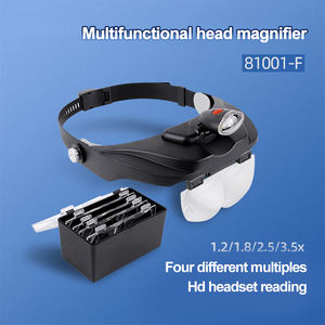 Loupe de lecture et d'<span class=keywords><strong>entretien</strong></span> SuoLan Color Box OEM avec 3 LED, grossissement 1,2X 1,8X 2,5X 3,5X, noire, à fixation sur la tête - Product Image 2