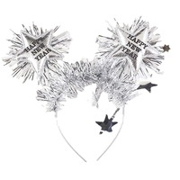 Bandeau créatif étoile à cinq branches en or et argent brillant Accessoires photo de fête du Nouvel An de petite taille avec décorations emballées dans un sac