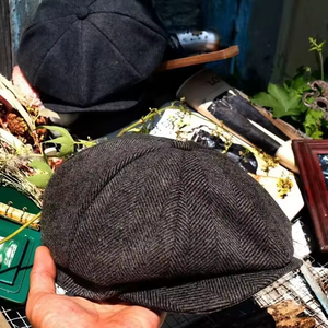 Casquettes octogonales à chevrons pour hommes 2024, bérets <span class=keywords><strong>de</strong></span> <span class=keywords><strong>peintre</strong></span> britanniques plats, <span class=keywords><strong>tenue</strong></span> formelle automne-hiver pour activités <span class=keywords><strong>de</strong></span> plein air - Product Image 2