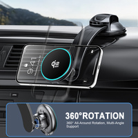 Support de téléphone magnétique sans fil rapide 25W en plastique ABS pour voiture, avec ventouse rotative à 360° pour mobile - Vente en gros