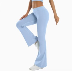 Pantalones de Yoga JAC22 K998 para Mujer, Cintura Alta Cruzada, Secado Rápido, Levanta Glúteos, Corte Campana - Product Image 4