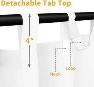 <span class=keywords><strong>Cortinas</strong></span> de Patio <span class=keywords><strong>para</strong></span> exteriores, 54W X 84L pulgadas, lengüeta desmontable blanca, cortina inferior superior, cabaña resistente a la intemperie a prueba de viento <span class=keywords><strong>para</strong></span> <span class=keywords><strong>porche</strong></span> - Product Image 2