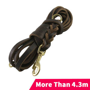 Collar y Correa de Cuero Trenzado Personalizado OEM ODM, Arnés de Cuero Genuino para Mascotas, Correa para Perros y Gatos Hecha de Cuero de Grano Completo, Color Personalizado - Product Image 2