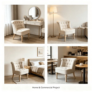 <span class=keywords><strong>Fauteuil</strong></span> compact 100% lin capitonné, chaise d'appoint avec pieds en chêne massif, couleur et taille personnalisables, chaise de détente <span class=keywords><strong>pour</strong></span> chambre, B&B, café - Product Image 5