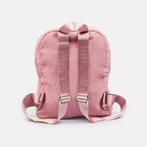 Zaino da <span class=keywords><strong>donna</strong></span> <span class=keywords><strong>rosa</strong></span> in velluto a coste per ragazze adolescenti in materiale personalizzato - Product Image 2