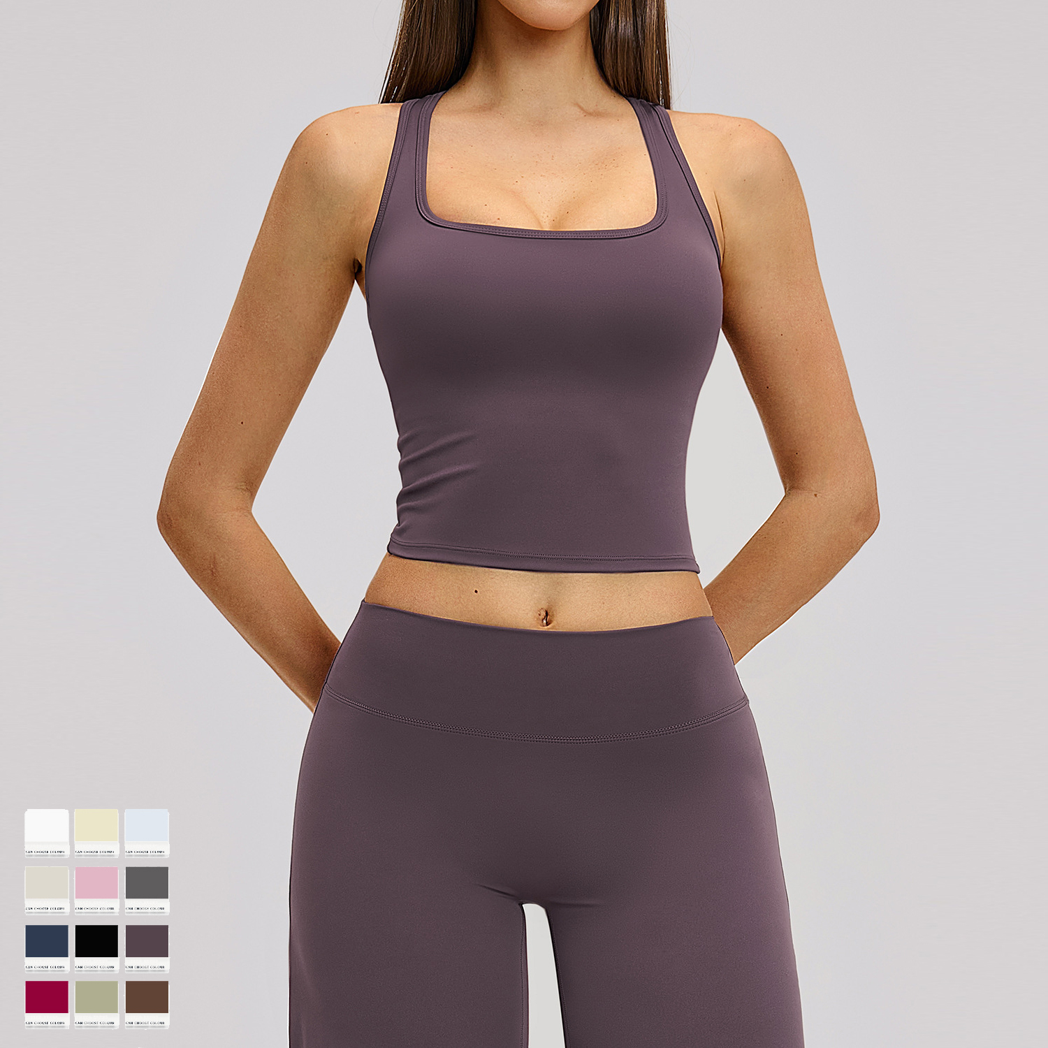 Women's Quick Dry Brushed Sexy Racer Back Sleeveless Solid Yoga Tank Top Slim Fit Breathable Gym Crop Top for Women