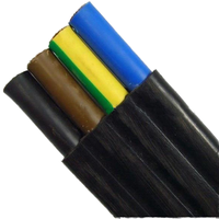 Câble de pompe submersible plat basse tension HUAQI 600V 16mm² 3 et 4 conducteurs, gaine isolante en caoutchouc IEC pour l'exploitation minière H07RN-F