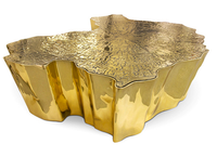 Table basse irrégulière en acier inoxydable, de haute qualité, sur mesure, or, unique, table basse