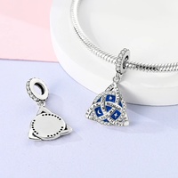 Abalorios de Plata 925 MULA, Serie Azul, Forma de Mariposa, Colgantes Originales de Moda para Hacer Joyería DIY con Circonita