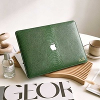Étui rigide en cuir de lézard marron à imprimé léopard Yihe pour MacBook Air 2022 A2681 Macbook Pro