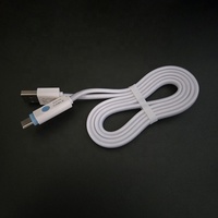 Kabel daya USB ke 8 pin multifungsi, kabel daya led datar ios logo kustom RGB bercahaya berwarna