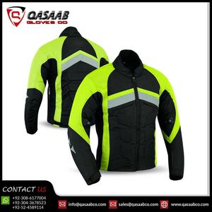 Vente en gros de vestes de moto Cordura Jaune Noir Patchwork Design Tous Temps Respirant Imperméable Longue Fermeture Éclair Racing - Product Image 3