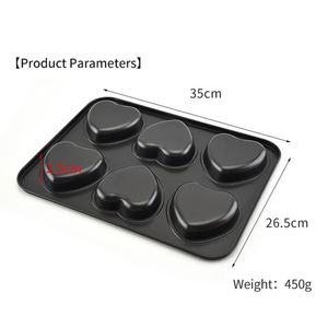 Custom Wholesales High Temperature Resistance Pastry <b>Tray</b> Carbon Steel Bakeware 6 Cups Heart Shape <b>Non</b> <b>Stick</b> <b>Baking</b> Pan - Product Image 3