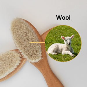 Manche en bois doux laine poils Laser bébé nouveau-né enfants brosse à cheveux <span class=keywords><strong>coussin</strong></span> usage domestique - Product Image 4